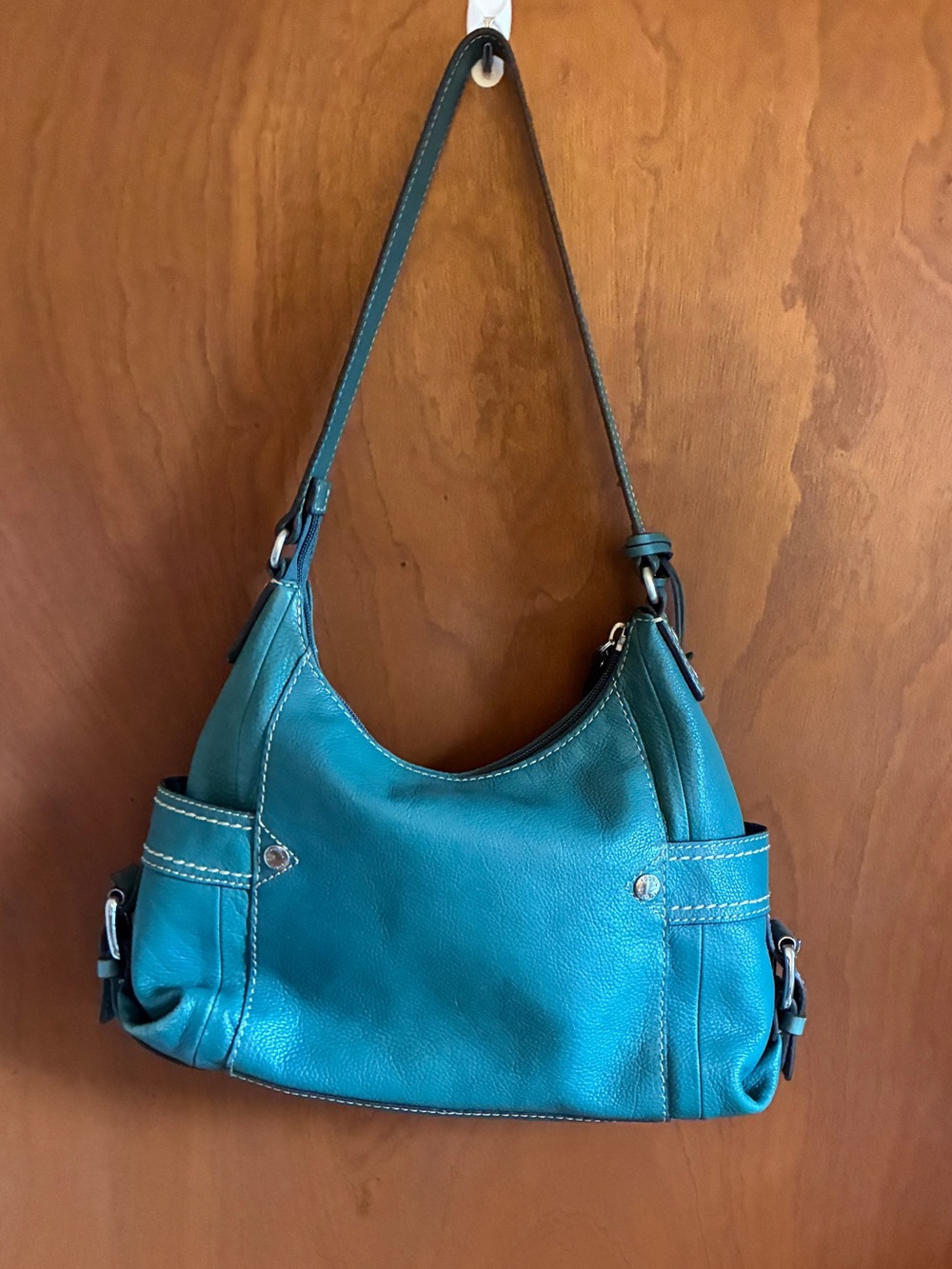 Fossil Teal Leather Shoulder Bag - Women - Picture 3 of 6